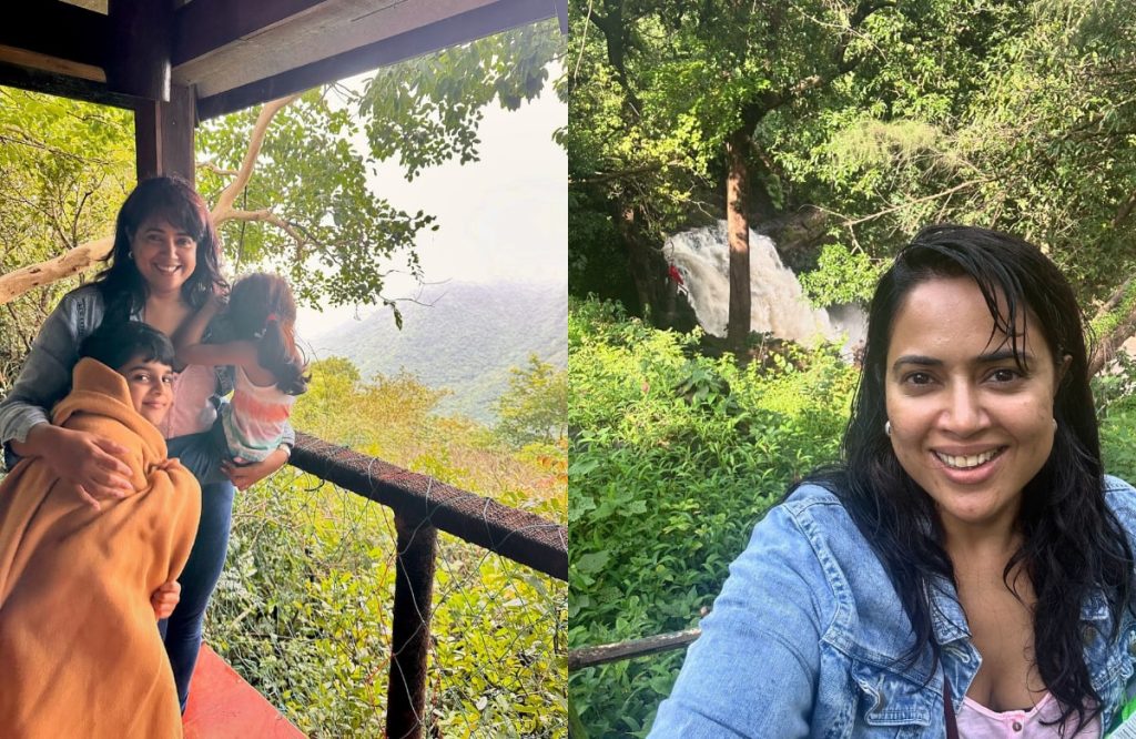 Sameera Reddy Shared Family Pics From Forest Trip